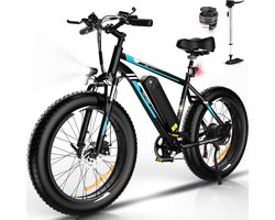 HITWAY Elektrische Fiets BK15 - 26*4.0 Inch Mountain EBike met Afneembare 48V 15Ah Lithium Batterij - City Commuter E-Bike met 250W Motor - 7 Versnellingen - IP54 Waterdicht