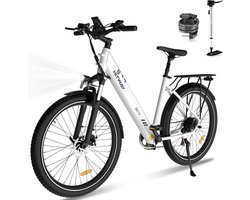 Hitway Elektrische Fiets BK18 - 27.5*2.8 Inch City Commuter EBike met Afneembare 36V 12Ah Lithium Batterij - Mountain E-Bike met 250W Motor - 7 Versnellingen - IP54 Waterdicht