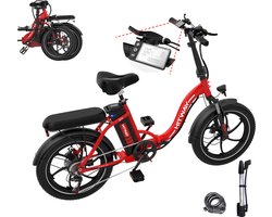 Hitway Elektrische Fiets BK6S | 20 Inch | 250W Motor | 7 Versnellingen | Rood