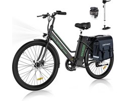 Hitway Elektrische Fiets BK8S - 26 Inch City Commuter EBike met Afneembare Lithium Batterij - E-Bike met 250W Motor - Damesfiets - IP54 Waterdicht - Met fietstas