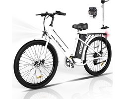 Hitway Elektrische Fiets | E-bike Damesfiets | 35-70KM | 26 Inch | 250W Motor | Wit