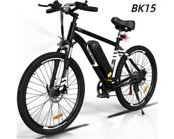 HITWAY Elektrische fiets - Ebike - 26 inch - 11.2 Ah - tot 35-90 km - 7 versnellingen - Zwart