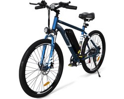 HITWAY Elektrische fiets - Ebike - 26 inch - 12 Ah - tot 35-90 km - 7 versnellingen - Blauw