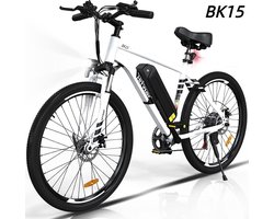 HITWAY Elektrische fiets - Ebike - 26 inch - 12 Ah - tot 35-90 km - 7 versnellingen - Wit