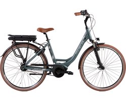 Minerva E-Power Elektrische Stadsfiets 28 Inch - Middenmotor - E-bike 49 cm - Damesfiets - 8 Versnellingen - V-Brakes - Matgroen