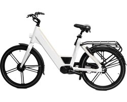 Ostrichoo Caesar E-Bike (wit): Revolutionaire 540WH FastCap Batterij – Snelste Oplaadtechnologie, 120km Bereik, Brandveilig, Bafang Middenmotor, Onderhoudsvrij Comfort met Antilek Banden