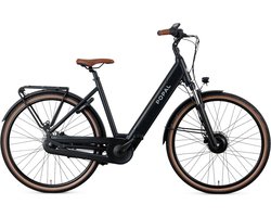 Popal Novel FM Elektrische Fiets 28 Inch - E-bike 53 cm - Damesfiets met 7 Versnellingen - Verende Voorvork - Matzwart