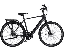 Rucanor Urban Elektrische Fiets - Heren E-bike 28 Inch - 57 cm - Achterwielmotor - Trapkrachtsensor - Hydraulische Schijfremmen - Matzwart