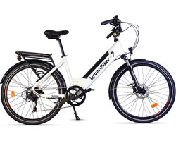 Urbanbiker Sidney | Elektrische Stadsfiets | 100KM Actieradius | Wit | 26"