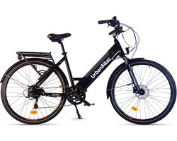 Urbanbiker Sidney | Elektrische Stadsfiets | 100KM Actieradius | Zwart | 26"