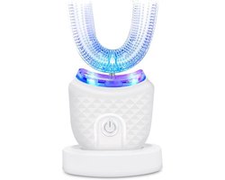 BeautyVlijt - Automatische Elektrische Tandenborstel - Tanden Bleken en Reinigen - Handsfree - UV Blauw Licht - 360° - Tandenreiniger voor Wittere Tanden - 4 Standen - Waterbestendig - Teeth Whitening - Oplaadbaar - Inclusief 5 Tandenbleek Sets