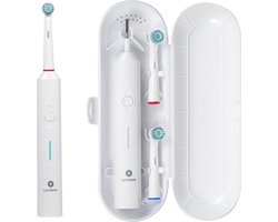 Optismile Elektrische Tandenborstel met Timer - Incl. 2 Opzetstukken - Geschikt voor Oral-B Opzetborstels - Ideaal voor op Reis - Wit