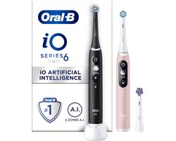 Oral-B iO 6 Elektrische Tandenborstels - Zwart en Roze - Ontworpen Door Braun