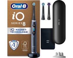 Oral-B iO 8 Plus Edition - Elektrische Tandenborstel + 3 opzetborstels + reisetui - Zwart