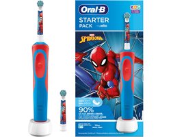 Oral-B Kids Spiderman Elektrische Tandenborstel Met 2 opzetborstels - Starter Pack - Voor kinderen vanaf 3 jaar