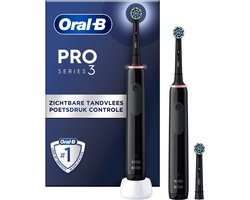 Oral-B Pro 3 3900 Duo - 2 x Zwarte Elektrische Tandenborstel - met extra opzetborstel