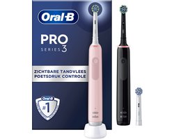 Oral B Pro 3 3900 Duo - Zwart en Roze Elektrische tandenborstel - met extra opzetborstel