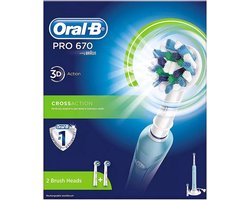 Oral-B PRO 670 CrossAction - Elektrische tandenborstel - met 2 opzetborstels