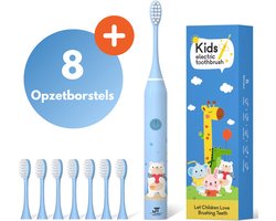 Sonische Elektrische Baby Tandenborstel Blauw Beer – Vanaf 3 Jaar - Oplaadbaar - Met Timer - 5 Poetsstanden - Peuter - Kind - Waterdicht - Cadeau Baby - Elektrische Tandenborstel Kinderen - Kindertandenborstel - Electrische Tandenborstel