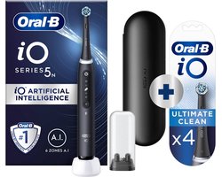 Vanavondinhuis - Oral-B iO 5N - Zwart - met 4 opzetborstels - startset.