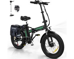 Hitway Elektrische Fiets BK11MS- 20*4.0 Inch Fat Tire City Commuter EBike met Afneembare 48V 15Ah Lithium Batterij - Opvouwbaar Mountain E-Bike met 250W Motor - 7 Versnellingen - IP54 Waterdicht - Met fietstas