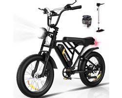 Hitway Elektrische Fiets BK29 - 20*4.0 Inch Fatbike - Mountain Snow EBike met Afneembare 48V 15Ah Lithium Batterij - City Commuter E-Bike met 250W Motor - 7 Versnellingen - IP54 Waterdicht