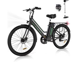 Hitway Elektrische Fiets BK8S - 26 Inch City Commuter EBike met Afneembare Lithium Batterij - E-Bike met 250W Motor - Damesfiets - IP54 Waterdicht