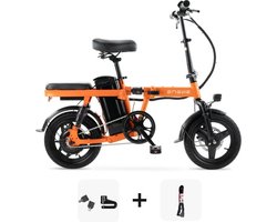 Black Friday Super Deal! | ENGWE T14 Vouwfiets - Oranje + Kettingslot + telefoonhouder - 250W - Elektrische Vouwfiets