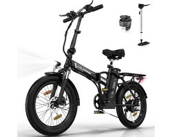 Colorway Elektrische Fiets BK11MS - 20*3.0 Inch Fat Tire City Commuter EBike met Afneembare 36V 12Ah Lithium Batterij - Opvouwbaar Mountain E-Bike met 250W Motor - 7 Versnellingen - IP54 Waterdicht