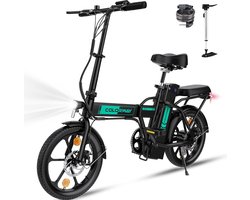 Colorway Elektrische Fiets BK5 - 16 Inch City Commuter EBike met Afneembare 36V 8.4Ah Lithium Batterij - Opvouwbaar E-Bike met 250W Motor - IP54 Waterproof