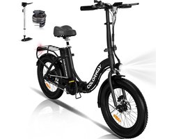 Colorway Elektrische Fiets BK6G - 20*3.0 Inch Fat Tire City Commuter EBike met Afneembare 36V 12Ah Lithium Batterij - Opvouwbaar Mountain E-Bike met 250W Motor - IP54 Waterdicht