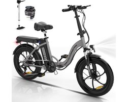 Colorway Elektrische Fiets BK6S1 - 20*3.0 Inch Fat Tire City Commuter EBike met Afneembare 36V 12Ah Lithium Batterij - Opvouwbaar Mountain E-Bike met 250W Motor - 7 Versnellingen - IP54 Waterdicht