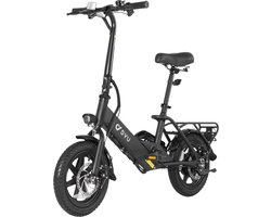 DYU C3 - E Bike - 36V 7,5Ah batterij - 250W motor - 14 inch banden - Met trapondersteuning - Opvouwbare elektrische fiets - Zwart - Geen Gashendel