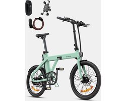 ENGWE P20 Opvouwbare elektrische fiets,36V 9.6A accu, 20*1.95” banden, 25km/h max snelheid, 100km actieradius, hydraulische schijfremmen - Groen——Beperkte tijd gratis - stuurtas + gsm-houder + cijferslot