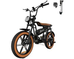 Evercross Elektrische Fiets EK30 - 20*4.0 Inch Fatbike - Mountain Snow EBike met Afneembare 48V 15Ah Lithium Batterij - City Commuter E-Bike met 250W Motor - 7 Versnellingen - IP54 Waterdicht