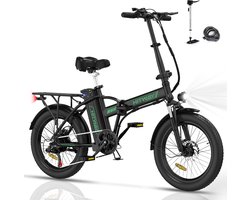 Hitway BK11 - Elektrische Fiets - E-Bike Opvouwbaar - 11.2Ah - Zwart/Groen