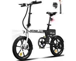 Hitway Elektrische Fiets BK35 - 16 Inch City Commuter EBike met Afneembare 36V 6Ah Lithium Batterij - Opvouwbaar E-Bike met 250W Motor