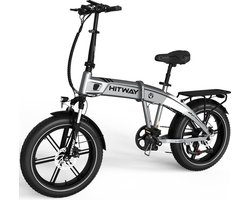 Hitway Elektrische Fiets BK36 - 20*4.0 Inch Fat Tire City Commuter EBike met Afneembare 48V 10.4Ah Lithium Batterij - Opvouwbaar Mountain E-Bike met 250W Motor - 7 Versnellingen - IP54 Waterdicht