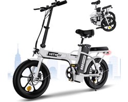 Hitway Elektrische Fiets - Opvouwbaar E-Bike - 16 Inch - 25km/h - Wit