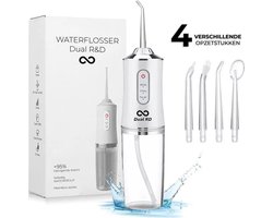 Dual R&D Waterflosser + GRATIS Adapter - Elektrisch flosapparaat - Monddouche -Draadloos -4 opzetstukjes - Oplaadbaar