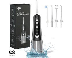 Infinity Goods Waterflosser - Monddouche - Elektrisch Flosapparaat - Draadloos En Oplaadbaar - 5 Opzetstukken - Zwart