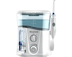 Jeghi® Elektrische Waterflosser - Monddouche - Gebitsreiniging - incl. 7 Opzetstukken - 1000ml - Krachtig - Wit