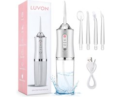 LUVON® Waterflosser - Monddouche - Water Flosser Draadloos - Inclusief Opzetstukjes - Wit