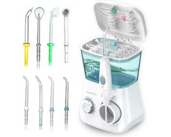 Professionele water flosser met 8 mondstukken en 10 vermogensniveaus