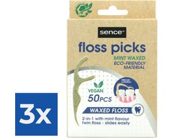 Sence Fresh Flosser 2 in 1 Bamboo 50 stuks - Voordeelverpakking 3 stuks