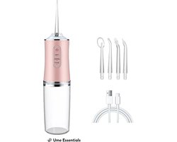 Ume Essentials - Waterflosser - Monddouche - Elektrische Flosapparaat - Draadloos - Draagbaar - 4 Opzetstukken - Roze