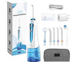 V-Goods Professionele Waterflosser - Draadloos - Tandsteen Verwijderaar - Monddouche - Flosapparaten - INCLUSIEF 6 Opzetstukken & Etui