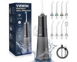 VIMMK® Tandenflosser - Tandenflosser Zwart - Tanden Flosser Elektrisch - Waterpik Waterflosser - Waterpistool Elektrisch - Waterflosser - Waterpik - Monddouche - Monddouches Elektrisch - Monddouche/Waterflosser Beste Koop - 5 Reinigingsmodi