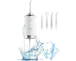 Waterflosser Draadloos - Monddouche - Flosapparaten - Elektrische waterflosser Draagbaar - Waterdicht - 3 standen - Inc. 4 opzetstukken - Tong reiniger -kleur : groen