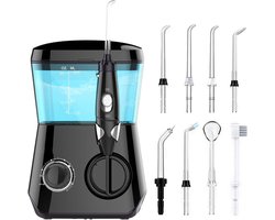 Waterflosser - Tandenflosser - Elektrische monddouche - Tandenreiniger met 10 drukniveaus en 8 sproeiers - IPX7 waterdicht - 600ml orale irrigator voor thuis